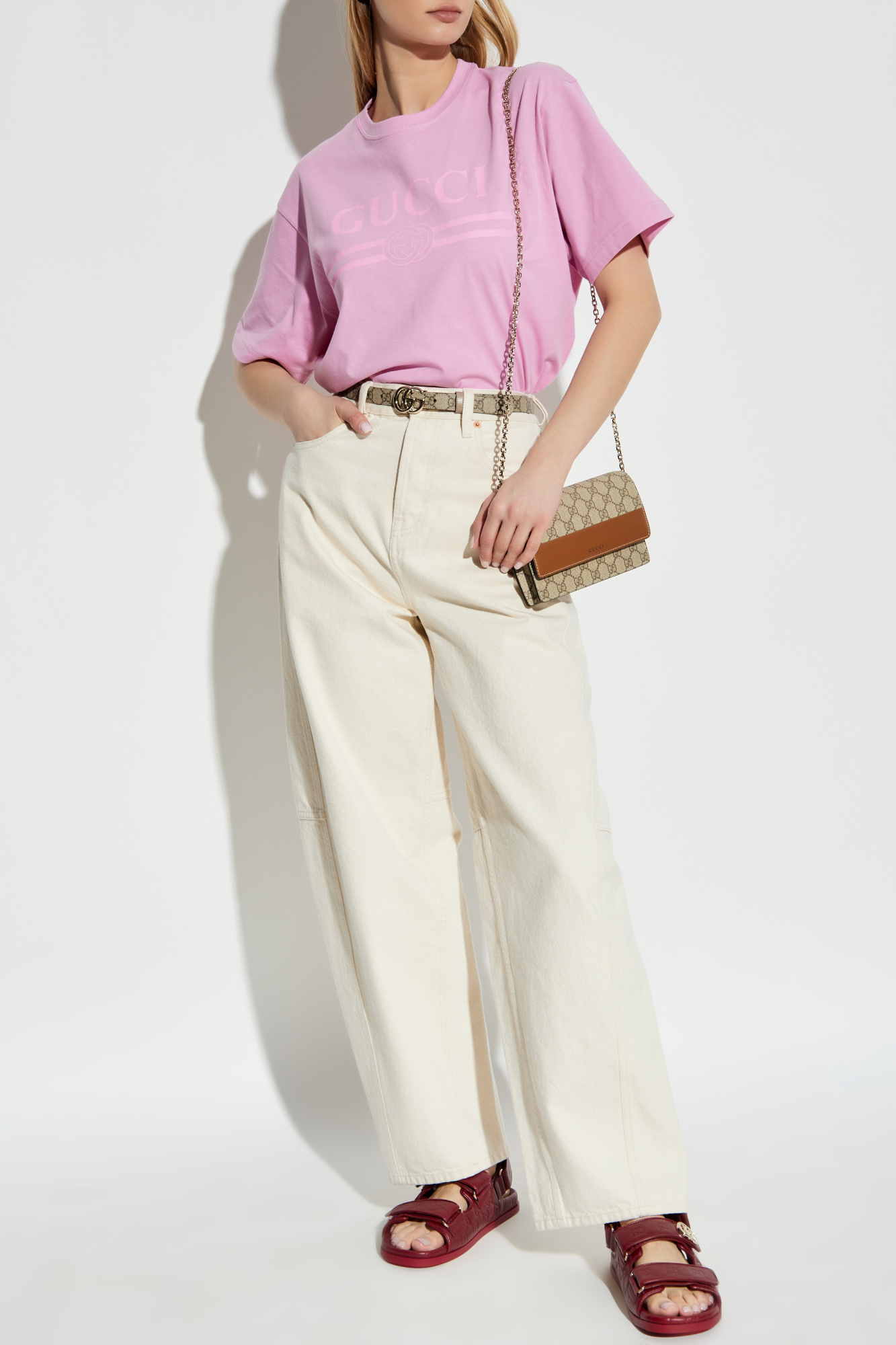 Tシャツ・カットソー GUCCI Woman T-Shirt Pink 788093XJG5R 5967 Gucci T-shirt with logo | Women's Clothing | Vitkac